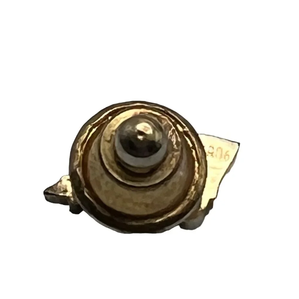 Vintage Swank Train Engine Tie Tack Pin Gold Tone Green Accent‎ Railroad Pin